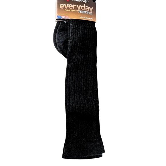 Fox River NWT Unisex Large Black Lightweight Knee Length Merino Wool Blend Socks - Picture 4 of 5